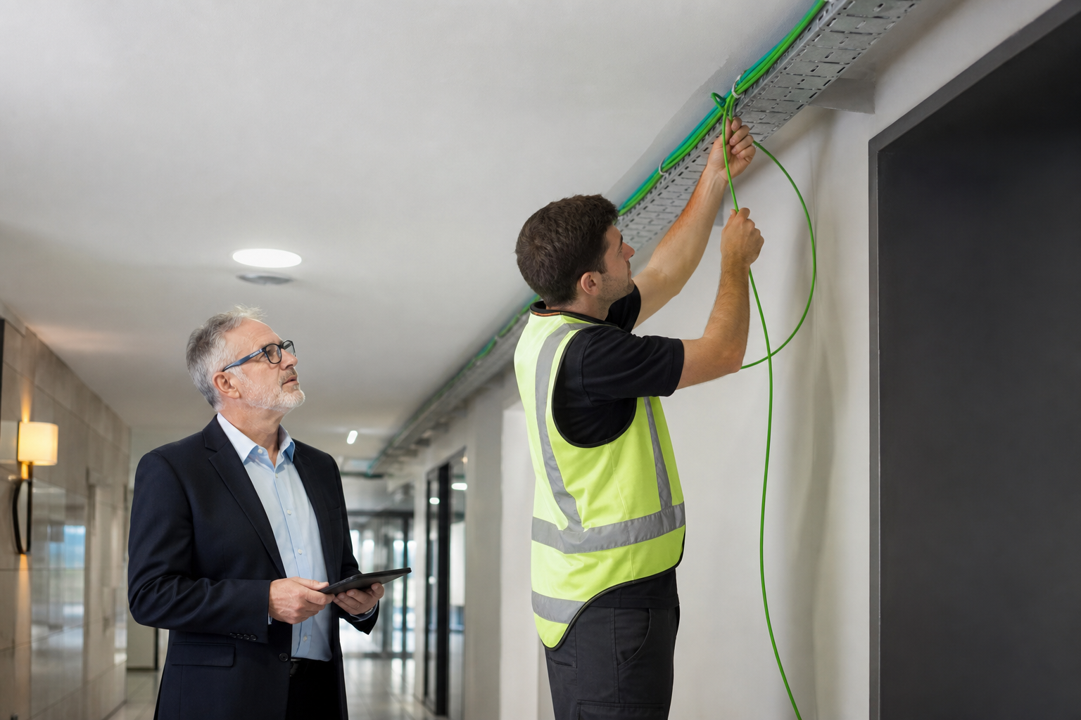 Fibre being installed through shared building common property